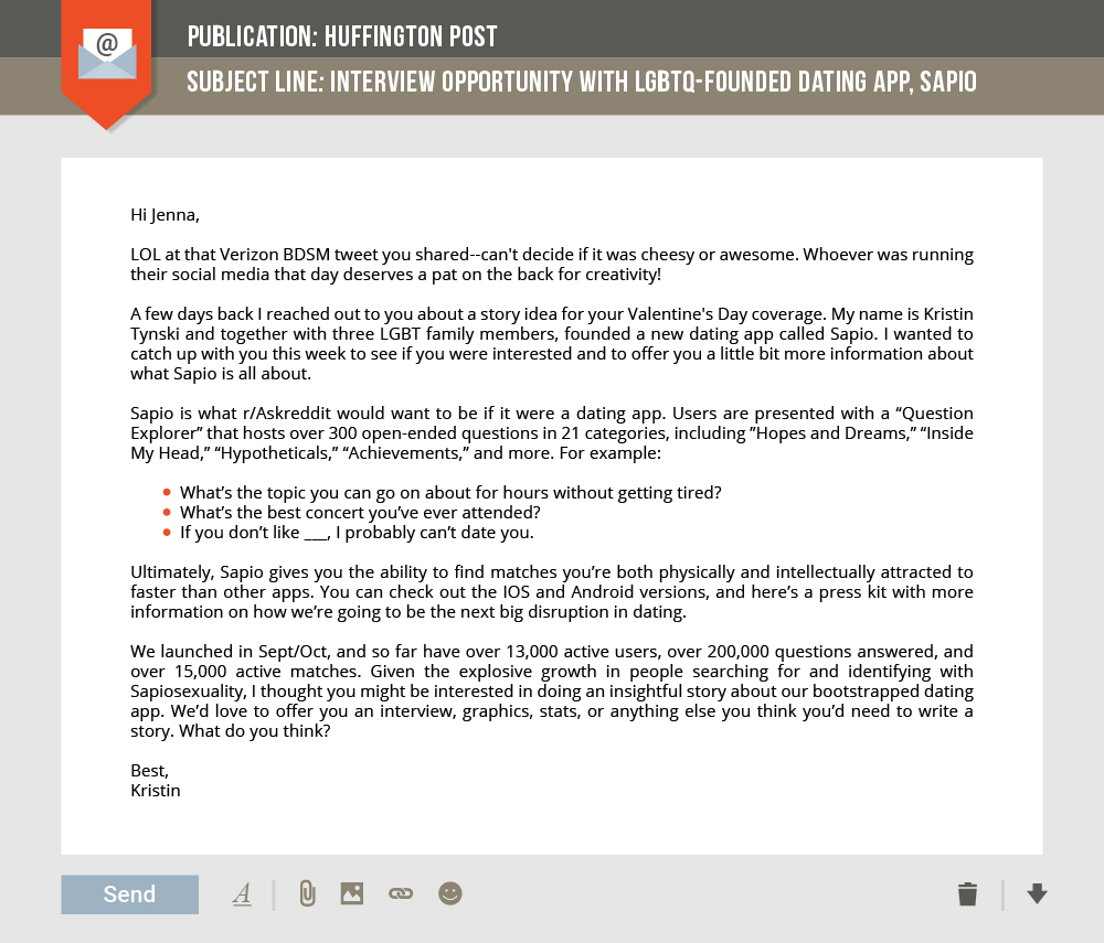example pitch email