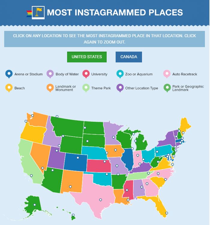 most-instagrammed-places-in-the-US-and-canada