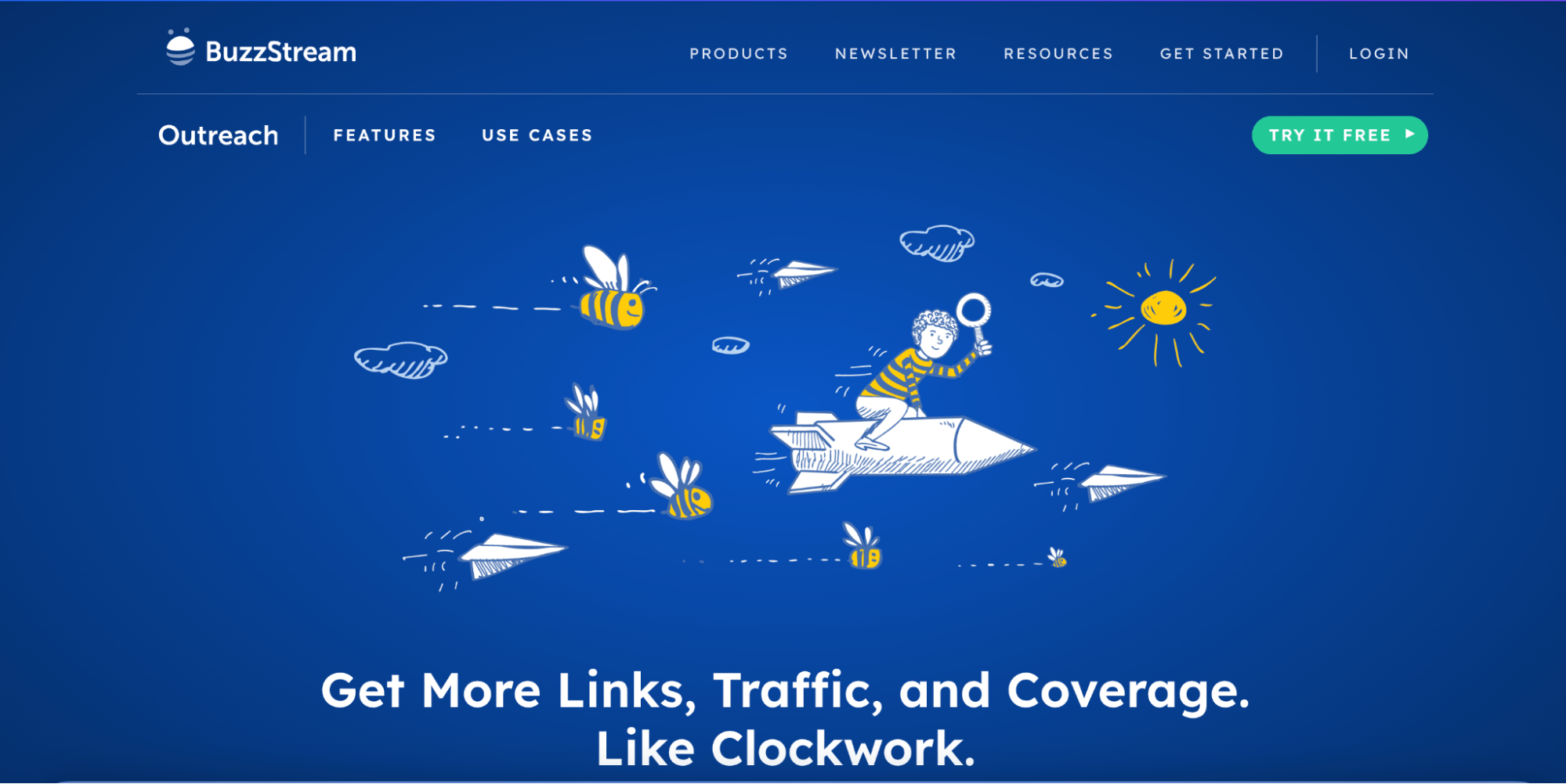 BuzzStream outreach platform illustrating link building and influencer outreach tools for content distribution.