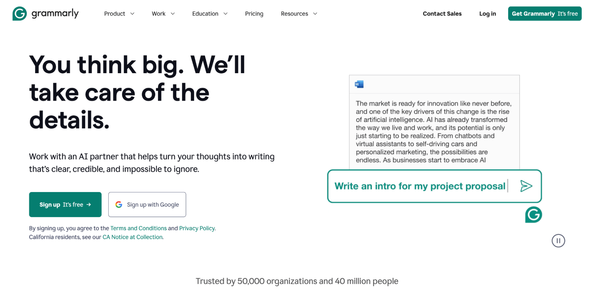 Grammarly writing assistant used to improve grammar and clarity