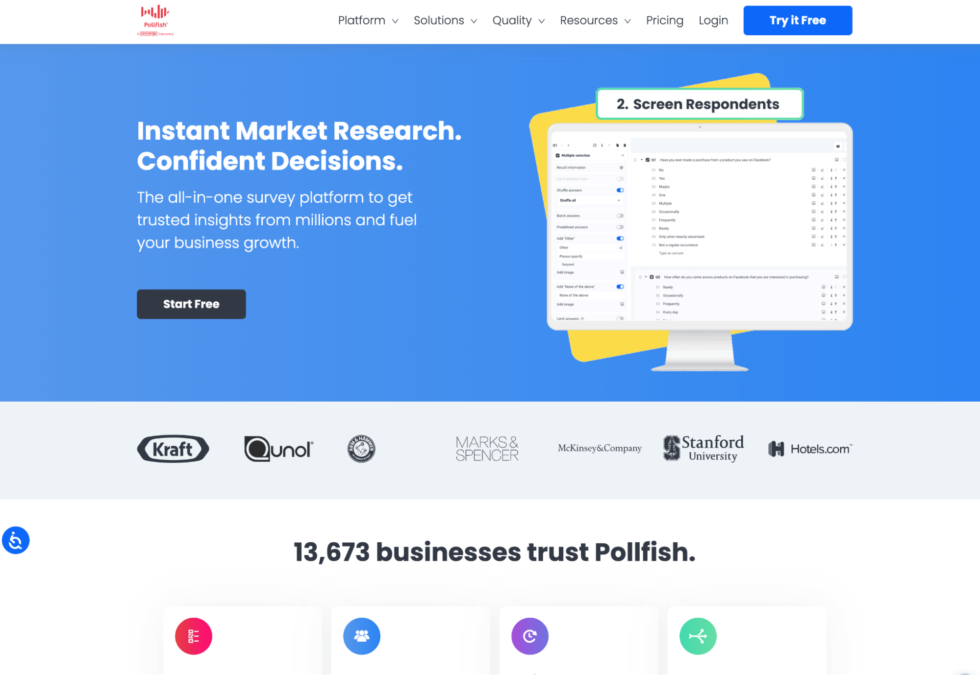 Pollfish survey platform used for market research and audience insights